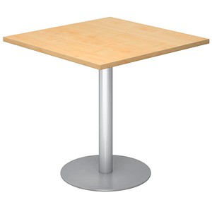 Hammerbacher Besprechungstisch STF, 74,5cm (H), 80x80cm (BxT), quadratisch, ahorn / silber 4032062157220 Hammerbacher