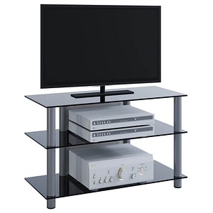 VCM my media TV-Rack Sindas silber, schwarzglas