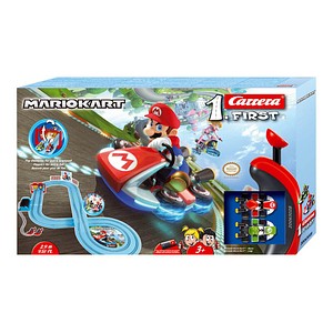 4007486630284 - CARRERA FIRST - Nintendo Mario Kart Autorennbahn Kinder ab 3 Jahren mit Mario und Luigi Kinder