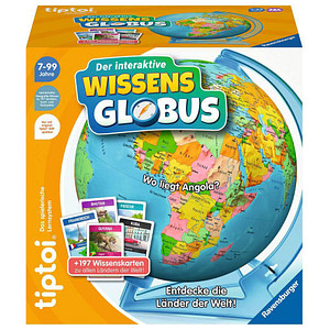 4005556001071 - tiptoi Spiel 00107 - Der interaktive Wissens-Globus - Lern-Globus für Kinder ab 7 Jahren lehrreicher Globus für Jungen und Mädchen für 1-4 Spieler