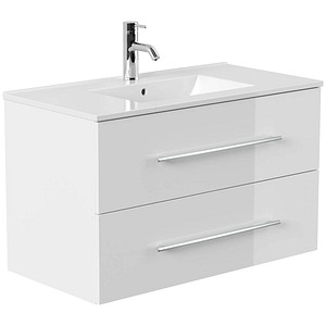 4251982674697 - POSSEIK Waschbecken mit Unterschrank HOMELINE 90 weiß glanz 910 x 465 x 558 cm