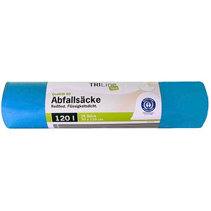 10 x Papyrus Öko-Abfallsäcke Triline 120 Liter 40 g/qm blau VE=25 Stüc