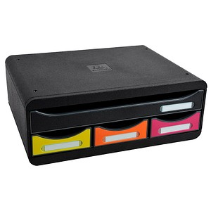 9002493424173 - Schubladenbox Toolbox 319798D schwarz bunt 4 Schubladen geschlossen 9002493424173 Exacompta