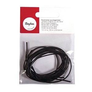 4006166609145 - Lederband Rundriemen Ziegenleder schwarz 4006166609145 - Lederband Rundriemen Ziegenleder schwarz