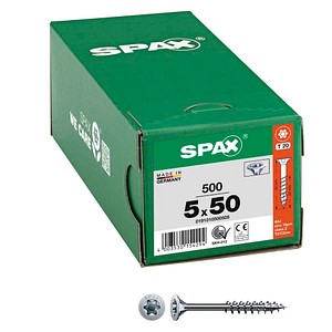 4003530154294 - Universalschraube 5 x 50 mm 500 Stück Teilgewinde Senkkopf t-star plus T20 4CUT wirox - 0191010500505 - Spax 4003530154294 - Universalschraube 5 x 50 mm 500 Stück Teilgewinde Senkkopf t-star plus T20 4CUT wirox - 0191010500505 - Spax
