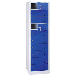 4061815521810 - Schließfachschrank enzianblau lichtgrau 526441 10 Schließfächer 500 x 500 x 1800 cm 4061815521810 LÜLLMANN