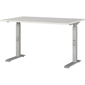 4005949791930 - Schreibtisch DOWNEY 7910-583 manuell höhenverstellbar 68-91cm (H) 120x80cm (BxT) rechteckig lichtgrau silber 400594979193 4005949791930 - Schreibtisch DOWNEY 7910-583 manuell höhenverstellbar 68-91cm (H) 120x80cm (BxT) rechteckig lichtgrau silber 400594979193