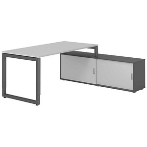 4032062332290 - Schreibtischkombination RSE16 höhenverstellbar 72-81cm (H) 160x80cm (BxT) rechteckig grau   graphit 4032062332290 Hammerbach