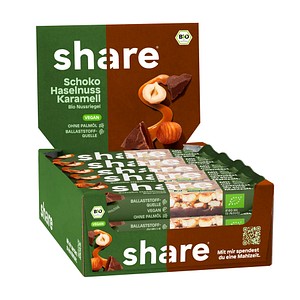 4262414872529 - share Bio Schoko Haselnuss & Karamell Nussriegel 15 St 4262414872529 - share Bio Schoko Haselnuss & Karamell Nussriegel 15 St