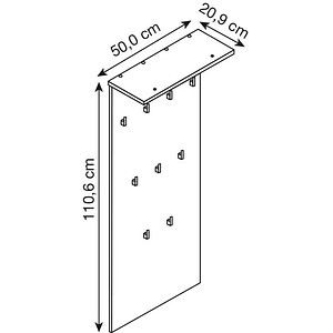 4027181116692 - Wandgarderobe Cosmo 152795 eiche Holz 9 Haken 500 x 1206 cm 4027181116692 MÖBELPARTNER