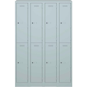 5020073846584 - Primary Garderobenschrank 4 Abteil lichtgrau H 1800 x B 600 x T 500 5020073846584 Bisley