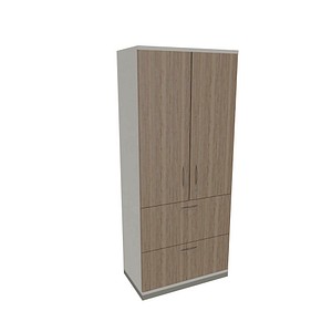 4260429769902 - fm Aktenschrank Sidney 4260429769902 weiß eiche natur 2 Fachböden 800 x 442 x 1869 cm