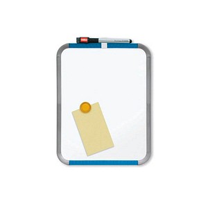 0034138080047 - Nobo Magnetisches Whiteboard Mini für Tisch oder Wand QB05442ASTD Lackierter Stahl Farbiger Dünner Rahmen 280 x 360 mm Weiß