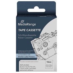 4260459618331 - - label tape - laminated - 1 cassette(s) - Roll (12 cm x 8 m) (alternative for Brother TZ-231 Brother TZe-231)