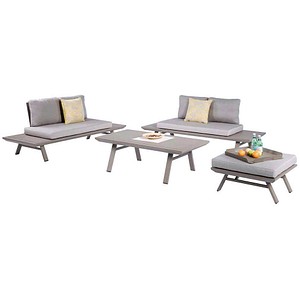 Garden Pleasure Loungegruppe Celia taupe, grau Metall, 11-teilig