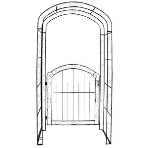4041908090089 - Rankbogen mit Tor MAYON Metall braun Bogen 1150 x 2150 cm 4041908090089 Garden Pleasure