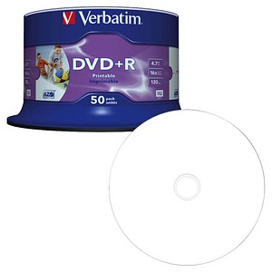 50 verbatim DVD+R 4,7 GB bedruckbar