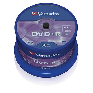 0023942435501 - 7GB 16x Speed DVD+R 12cm 1x50 Verbatim DVD+R 47GB 16x Speed matt silver 43550 0023942435501