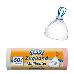 10 swirl® Zugband-Müllbeutel 60,0 l 10 swirl® Zugband-Müllbeutel 60,0 l