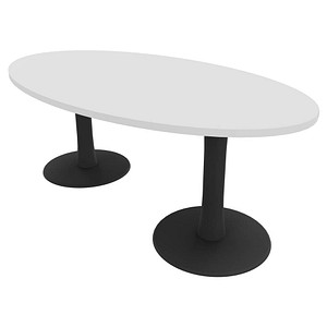8058265533384 - Konferenztisch Idea+ weiß oval Säulenfuß grau 2000 x 1100 x 740 cm 8058265533384 - Konferenztisch Idea+ weiß oval Säulenfuß grau 2000 x 1100 x 740 cm