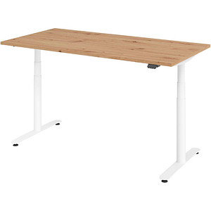 4032062303849 - HAMMERBACHER VXDLR16 elektrisch höhenverstellbarer Schreibtisch asteiche rechteckig T-Fuß-Gestell weiß 1600 x 800 cm 4032062303849 - HAMMERBACHER VXDLR16 elektrisch höhenverstellbarer Schreibtisch asteiche rechteckig T-Fuß-Gestell weiß 1600 x 800 cm