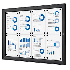 8596052051685 - SHOWDOWN Abschließbarer Schaukasten Magnetisch 961 (B) x 696 (H) cm Schwarz 8 x DIN A4