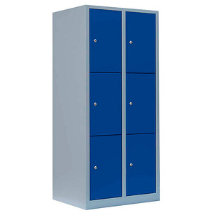 4061815519091 - Schließfachschrank enzianblau lichtgrau 523321 6 Schließfächer 800 x 500 x 1800 cm 4061815519091 LÜLLMANN 4061815519091 - Schließfachschrank enzianblau lichtgrau 523321 6 Schließfächer 800 x 500 x 1800 cm 4061815519091 LÜLLMANN