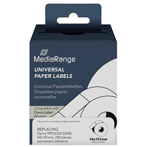 4260459618799 - Etiketten kompatibel zu Dymo 99014S0722430 220 Etiketten 101 x 54 mm (H x B) schwarz auf weiß 4260459618799 MediaRange