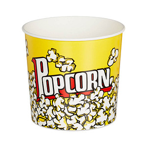 4052025278601 - Popcorn Eimer 6er Set Popcorn Behälter Kunststoff wiederverwendbar 28 l Retro Popcornbecher gelb - Relaxdays