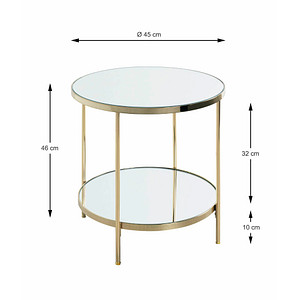 4001070541581 - Beistelltisch Glas gold 450 x 450 x 460 cm 4001070541581 HAKU Möbel 4001070541581 - Beistelltisch Glas gold 450 x 450 x 460 cm 4001070541581 HAKU Möbel