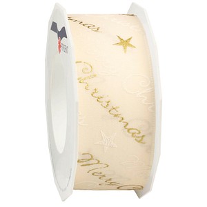 4009236163691 - Geschenkband matt creme 400 mm x 200 m