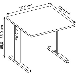 4032062142035 - HAMMERBACHER OS 08 höhenverstellbarer Schreibtisch buche quadratisch C-Fuß-Gestell weiß 800 x 800 cm 4032062142035 - HAMMERBACHER OS 08 höhenverstellbarer Schreibtisch buche quadratisch C-Fuß-Gestell weiß 800 x 800 cm