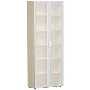 4038933078076 - Aktenschrank Flex S-386821-GTA ahorn Acrylglas satiniert 5 Fachböden 800 x 420 x 2160 cm