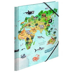 4008705195935 - 3 x HERMA Sammelmappe A4 Karton Weltkarte 4008705195935 - 3 x HERMA Sammelmappe A4 Karton Weltkarte