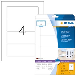 4008705051217 - - Ordnerrückenetikett breit kurz 61 x 157 mm (b x h) selbstklebend ohne Griffloch weiß 100 Etik Pack 4008705051217 - - Ordnerrückenetikett breit kurz 61 x 157 mm (b x h) selbstklebend ohne Griffloch weiß 100 Etik Pack