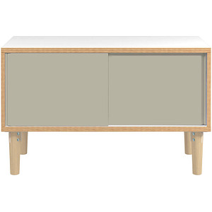 5020073844283 - Sideboard Poise POS1007W645 verkehrsweiß lichtgrau 2 Fachböden 1000 x 450 x 621 cm 5020073844283 BISLEY