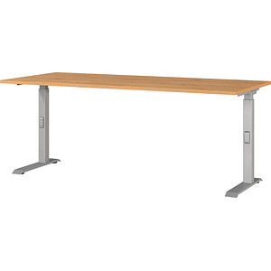 4005949791671 - Schreibtisch DOWNEY 7912-638 manuell höhenverstellbar 180x80cm (BxT) rechteckig grandson-eiche Silber 4005949791671 GERMA 4005949791671 - Schreibtisch DOWNEY 7912-638 manuell höhenverstellbar 180x80cm (BxT) rechteckig grandson-eiche Silber 4005949791671 GERMA