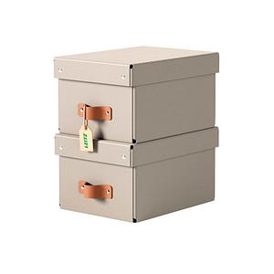 4002432136377 - Puro Aufbewahrungsbox mit Deckel klein 7L 100% Recyclingkarton 2er-Pack Beige 4002432136377 - Puro Aufbewahrungsbox mit Deckel klein 7L 100% Recyclingkarton 2er-Pack Beige