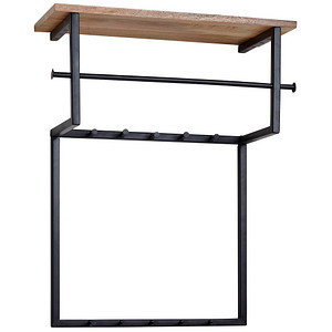 4251757702310 - WOHNLING Wandgarderobe WL6452 braun Holz 10 Haken 600 x 760 cm