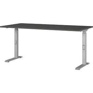4005949791626 - Schreibtisch DOWNEY 7911-640 manuell höhenverstellbar 68-91cm (H) 160x80cm (BxT) rechteckig graphit Silber 4005949791626 4005949791626 - Schreibtisch DOWNEY 7911-640 manuell höhenverstellbar 68-91cm (H) 160x80cm (BxT) rechteckig graphit Silber 4005949791626