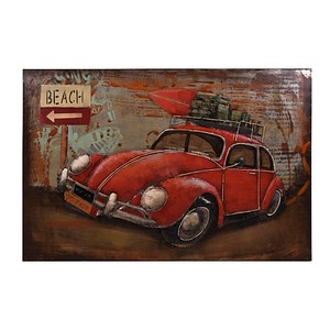 4041908127532 - & Vertriebs GmbH & Co KG - 3D Metallbild Auto mit Gepäck