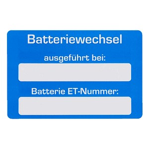 4052301039605 - Aufkleber Batteriewechsel ausgeführt bei blau weiß 250 St