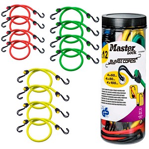 Master Lock® Gepäckspanner Twin Wire™, 3107EURDAT 4x 60,0 cm / 4x 80,0 cm / 4x 100,0 cm, 12 St.