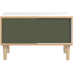 5020073843170 - Sideboard Poise POS1007W623 verkehrsweiß olivegrün 2 Fachböden 1000 x 450 x 621 cm 5020073843170 BISLEY