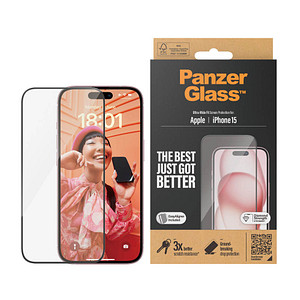 PanzerGlass™ UWF mit Applikator Display-Schutzglas für Apple iPhone 15
