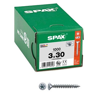 4003530106026 - Spax - Universalschraube 3 x 30 mm 1000 Stück Vollgewinde Senkkopf t-star plus T10 S-Spitze wirox - 1191010300305 4003530106026 - Spax - Universalschraube 3 x 30 mm 1000 Stück Vollgewinde Senkkopf t-star plus T10 S-Spitze wirox - 1191010300305