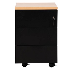 4260610840472 - Rollcontainer schwarz 3 Auszüge 400 x 600 x 620 cm