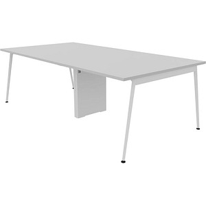 8059519730122 - Konferenztisch X3 X3LT112+X3LT12A GR I 75cm (H) 240cmx120cm (BxT) rechteckig lichtgrau   Weiß 8059519730122 Quadrifoglio