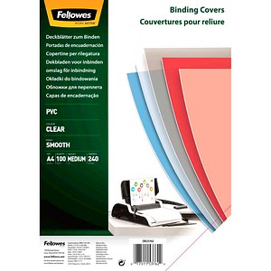 Fellowes Deckfolien für Bindemappen transparent, DIN A4 0,24 mm, 100 St.