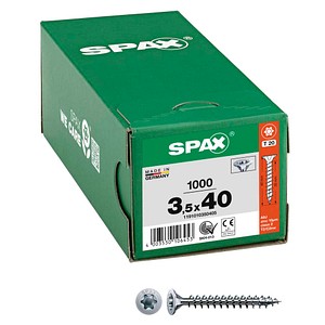4003530106453 - Universalschraube 35 x 40 mm 1000 Stück Vollgewinde Senkkopf t-star plus T20 4CUT wirox - 1191010350405 - Spax 4003530106453 - Universalschraube 35 x 40 mm 1000 Stück Vollgewinde Senkkopf t-star plus T20 4CUT wirox - 1191010350405 - Spax